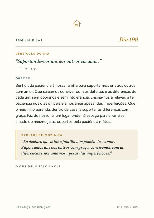 Página de oração do devocional